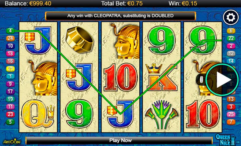 Queen of the nile poker machine game